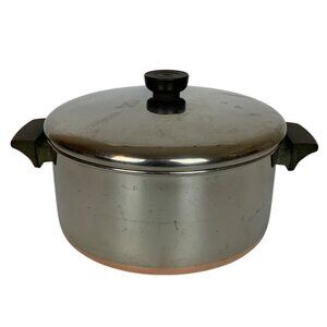 Revere Ware 4.5 Qt Copper Clad Stainless Steel Dutch Oven & Lid Clinton IL 1984